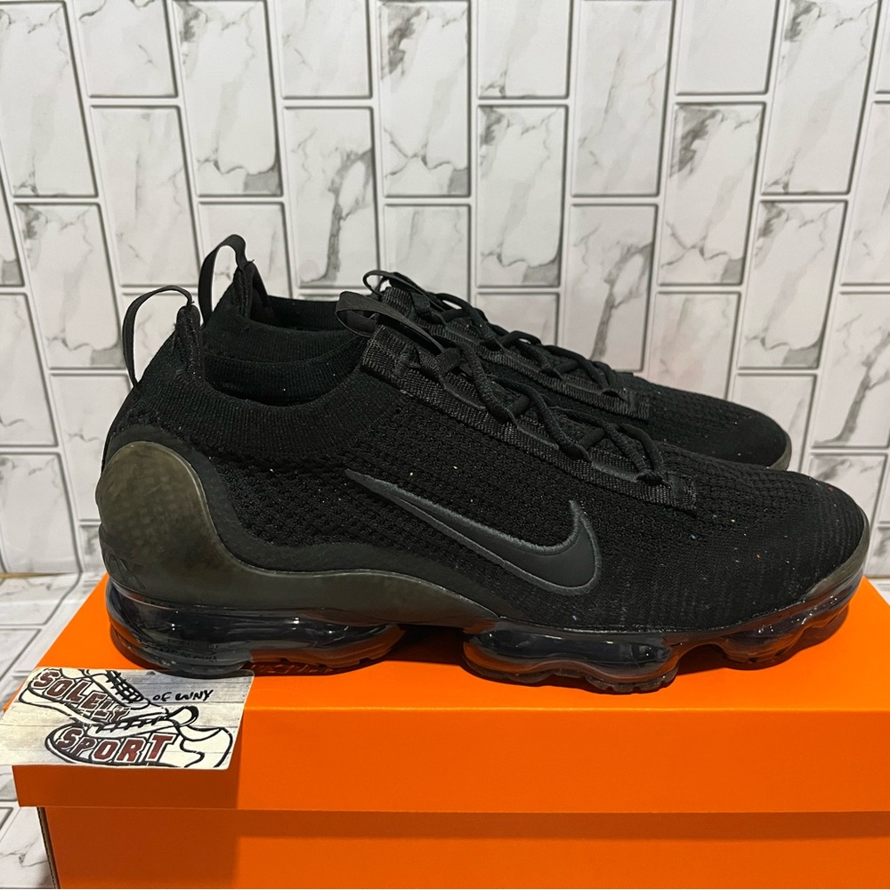 New Nike Air Vapormax 2021 FK Flyknit Black Running Training Workout Shoes Mens